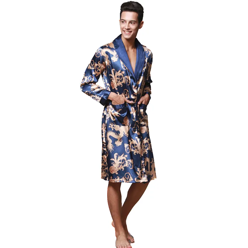 Knee Length Long Kimono Soft Elegant Cardigan Nightgown Cozy Shawl Robe Set Dressing Gown