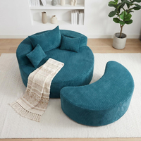 Sofá Modular Convertible de Terciopelo Acanalado, Chaise Longue Moderna Extra Grande, Otomana Móvil, Sillón Cama Desmontable, Venta al por Mayor