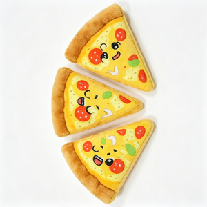 Coussin en forme de tranchette de pizza pepperoni personnalisable, Peluche douce en forme de tranchette de pizza, Peluche de pizza de dessin animé, Ensemble de mini-peluches pizza - Product Image 4