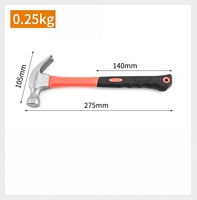 Marteau à griffes de 16 oz, robuste, résistant aux chocs, entièrement poli, avec manche antidérapant, pour travaux de construction et autres outils à main