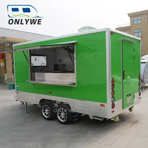 Straatplein Mobiele Keuken Ijs Fast Food Trailer Volledig Uitgeruste Mobiele Koffie Food Truck Met Volledige Keuken Te Koop