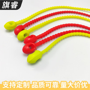Silicone Cable Tie Reusable Binding Rope For Data Cable Storage Red And Green Color - Product Image 3