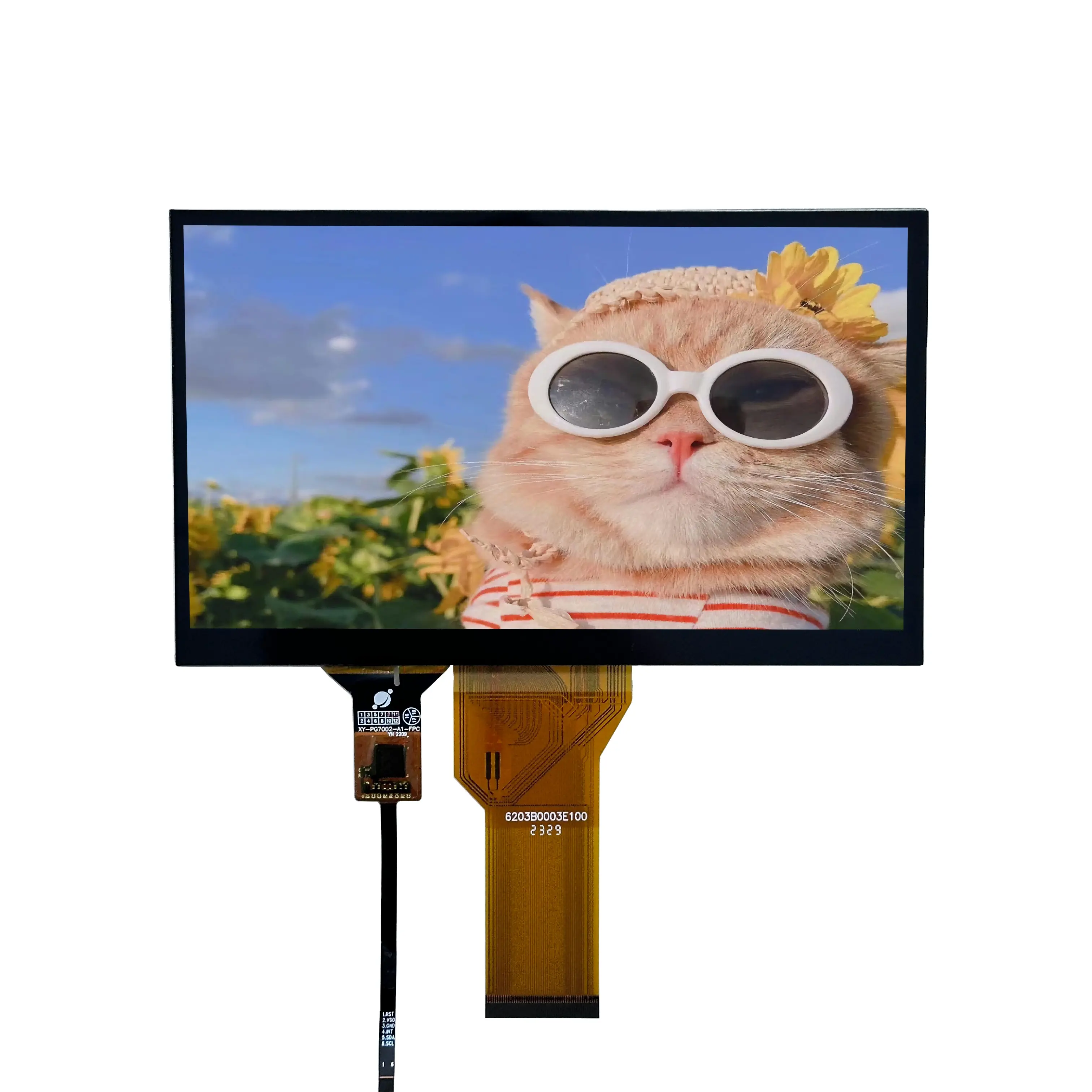 7 pulgadas 800*480 resolución TFT LCD pantalla RGB 50pin LCD pantalla flexible 6,0 en punto visualización pantalla LCD