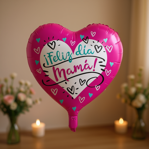 Globo de Corazón Metalizado para Fiestas, 45cm, Impresión Digital de Texto y Patrones, Decoración para Fiestas - Product Image 5