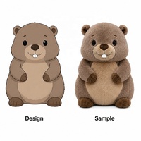 Peluche Marmotte Personnalisée Douce et Rembourrée, Jouet Animal en Gros, Adorable Poupée Grifone pour Enfants