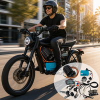 Kit de conversion de vélo électrique sans balais 72V 1500W avec moteur central, contrôleur, accélérateur et écran – Vente en gros usine OEM