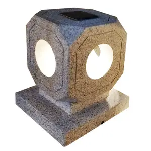 Groothandel Op Maat Populair In Korea Zonnepaallamp Lantaarns Buiten Tuin Licht Granieten Stenen Standbeeld Te Koop