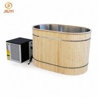 Baignoire froide à température stable, design luxueux, avec extérieur en bois pour salle de sauna