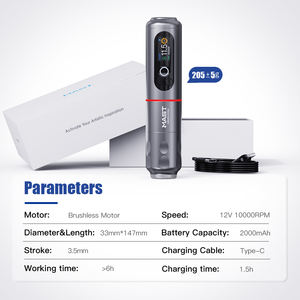 Mast <span class=keywords><strong>Archer</strong></span> 2 Machine à tatouer professionnelle sans fil 2000 MAh rotative réglable sans fil Bluetooth - Product Image 3