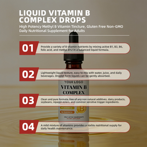 Tintura Líquida de Complejo Vitamínico <span class=keywords><strong>B</strong></span> al por Mayor con Vitaminas <span class=keywords><strong>B</strong></span> Activas, Folato, Niacina, Fórmula Natural, Gotas Nutricionales para Adultos - Product Image 3