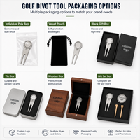 Outil de réparation de divots de golf rond en métal de luxe, personnalisé, avec logo de club de golf et marqueur de balle, vente en gros