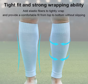 Protège-tibias respirant et antidérapant pour le <span class=keywords><strong>football</strong></span>, en Spandex et Nylon, pliable, durable, avec soutien du mollet et manchon de protection sans pied - Product Image 2