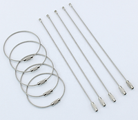 Câble de porte-clés en acier inoxydable de 1,5 mm, anneau de câble en métal, anneau de clés en acier inoxydable