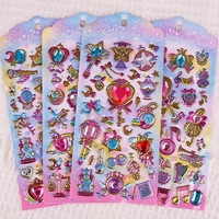 Autocollants en strass 3D imperméables en gros, décoratifs pour enfants, effet laser, pour loisirs créatifs des petites princesses