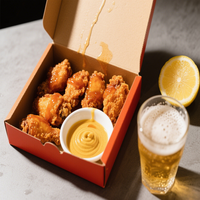 Boîte en carton personnalisée pour emballage de restauration rapide, idéale pour KFC, poulet frit, nuggets, avec gaufrage, écologique et recyclée
