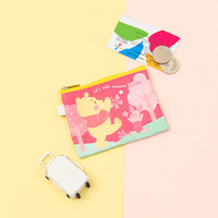 Porte-clés mini personnalisable, porte-monnaie, style japonais, petit design mignon en peluche, fermeture à glissière, cuir PU, broderie de dessin animé