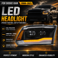 Phare avant LED complet d'usine JC Upgrade pour Dodge RAM 1500/2500/3500 avec clignotant 2008-2021