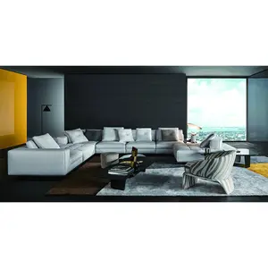 OKF, лидер продаж, деревянный каркас, итальянский минималистский современный модульный диван, кожаный диван, диваны для гостиной