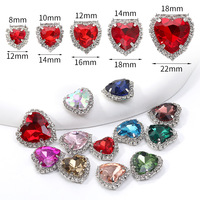 Pierre de strass en cristal de haute qualité, chaîne de pierres, diamant à coller, serti à griffes, cœur plat, 12 facettes, verre AB, strass pour robe DIY