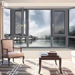 Extérieur Maison Insonorisé Meilleur Prix Swing Impact Aluminium Double Pont Cassé Fenêtres en aluminium Fenêtres à battants - Product Image 4