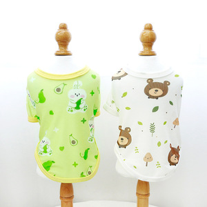 Chaleco de malla con estampado de animales para perros pequeños, ropa transpirable de verano para mascotas, color blanco con estampado de oso - Product Image 4