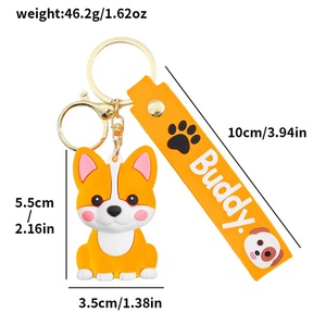 Nuevo Llavero de Goma Suave de PVC en 3D con 6 Estilos, Anillo para Llaves de Coche, Figura Colgante de Anime de Perro Popular - Product Image 6