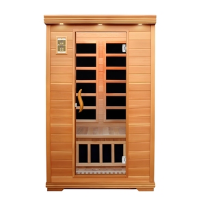 Phòng xông hơi trong nhà gỗ rắn 2 người hiện đại với máy sưởi carbon thấp EMF Bảng điều khiển máy tính điện cho biệt thự thư giãn - Product Image 1