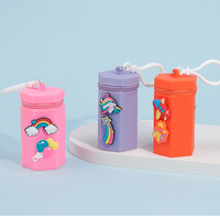Vente en gros mignon Macaron porte-monnaie en silicone sac de rangement pour écouteurs mini porte-clés bricolage avec breloque