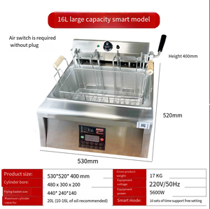 Freidora eléctrica de elevación automática, freidora inteligente comercial, máquina de pollo frito y patatas fritas de un solo cilindro de 8L - Product Image 6