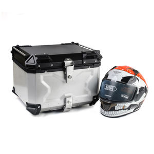 55L moto top case aluminium coffre queue boîte avec serrure de sécurité pour magasin casque grand bagage étanche moto top box - Product Image 6