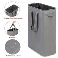 Panier à linge autoportant avec poignées portables 48L, panier à linge pliable pour salle de bain, panier à vêtements sales