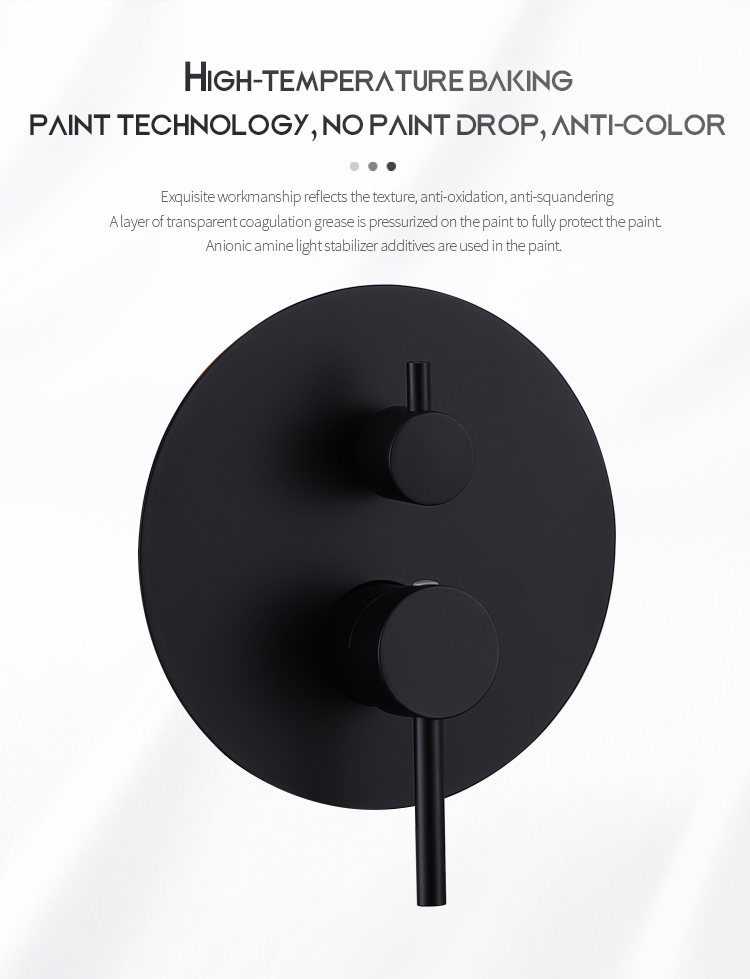 stainless steel circular black concealed hot and cold dual function in-wall bathroom shower with embedded box shower set