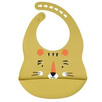Bavoir d'alimentation pour bébé en gros, LOGO personnalisé, bavoir imperméable pour nourrisson, taille facilement ajustable, bavoir résistant à la chaleur avec poche récupératrice de nourriture