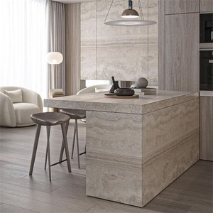 Newstar Dalle de travertin en <span class=keywords><strong>marbre</strong></span> Réception personnalisée Comptoir de <span class=keywords><strong>cuisine</strong></span> Carrelage de sol Barre de travertin - Product Image 4