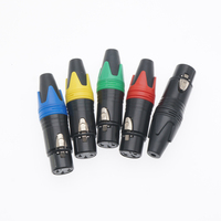 Cannon 3 broches XLR prise équilibrée adaptateur de câble micro prise femelle connecteur audio microphone noir jaune bleu rouge contact en laiton