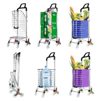 AMZ – chariot de supermarché pliable avec 8 roulettes pivotantes et détachables, sac en toile étanche, chariot pour épicerie