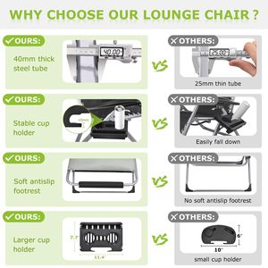 Giá bán buôn ngoài trời có thể ngả với đệm có thể tháo rời và tựa đầu giữ cốc và footstool không trọng lực ghế - Product Image 4