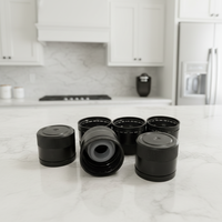 Capuchon à vis anti-effraction et anti-vol en PP noir de 31,5 mm avec insert verseur pour bouteilles de boissons liquides