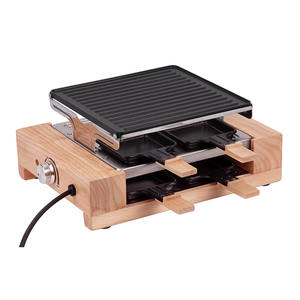 <span class=keywords><strong>Grill</strong></span> électrique <span class=keywords><strong>Raclette</strong></span> avec plaque en acier moulé sous pression, design moderne, haute efficacité, dispositif de sécurité flamme pour plus de 5 personnes, finition bois - Product Image 2