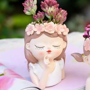 Tête de jardinière créative en résine, Pot de fleurs bonsaï succulente avec trou de Drainage pour plantes d'intérieur - Product Image 6