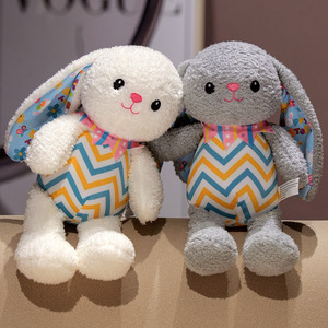 Peluche Coniglio Personalizzato Super Morbido Imbottito in Cotone PP, Coniglio Pasquale Ricamato con Gonna Floreale per Regalo - Product Image 2