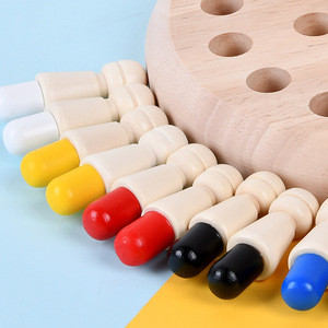 Color Memory Chess Wooden Toy For Toddlers 17.3x17.3x4.3cm Early Education Parent Child Interactive Game - Product Image 1