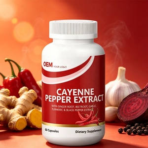 Cápsulas de Pimienta de Cayena de Marca Privada, Cápsulas de Extracto de Pimienta de Cayena, Favorecen la Circulación y la Salud del Corazón - Product Image 1