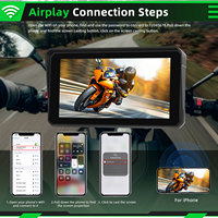 Podofo 6 "Moto GPS Portable Carplay Écran Android Auto Airplay BT Type-C SWC Caméra Étanche OEM Usine TPMS
