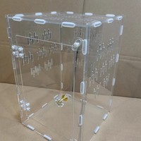Boîte d'élevage pour animaux de compagnie en acrylique, petit poulet tortue transparent, bouton pour animaux de la maison des reptiles