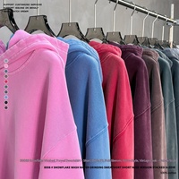 Sweat à capuche unisexe en coton pur, effet délavé flocon de neige, style vieilli, confortable pour le quotidien, nouvelle collection automne-hiver, faible MOQ