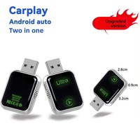 Boîtier CarPlay sans fil transfrontalier amélioré, adaptateur Android Auto deux-en-un, commande vocale, mise à niveau en ligne, connexion USB-A OLIVER