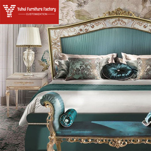 <span class=keywords><strong>Letto</strong></span> Matrimoniale di Lusso Europeo in <span class=keywords><strong>Legno</strong></span> Massello, <span class=keywords><strong>Intarsiato</strong></span> a Conchiglia in Stile Italiano, con Intaglio Floreale Originale Francese, per Villa - Product Image 3