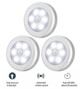 Sensor de movimiento inalámbrico LED Gabinete Luz Creative Mini 6 LED Sensor Lámpara de noche con magnético y pegatina - Product Image 2