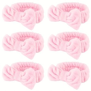 Bandeau en polaire corail doux avec nœud pour le lavage du visage, le maquillage, le spa, les mariages – Bandeau en peluche fait main style japonais et coréen – Cadeau pour femme - Product Image 1